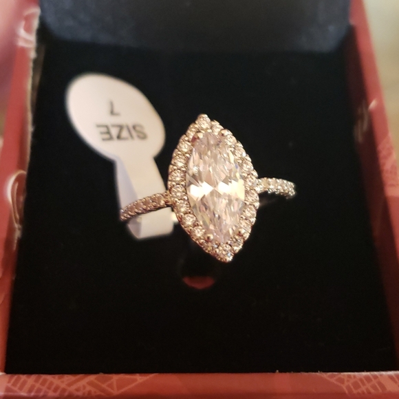 Ring 18kt white gold plated brass size 7 - Picture 3 of 10